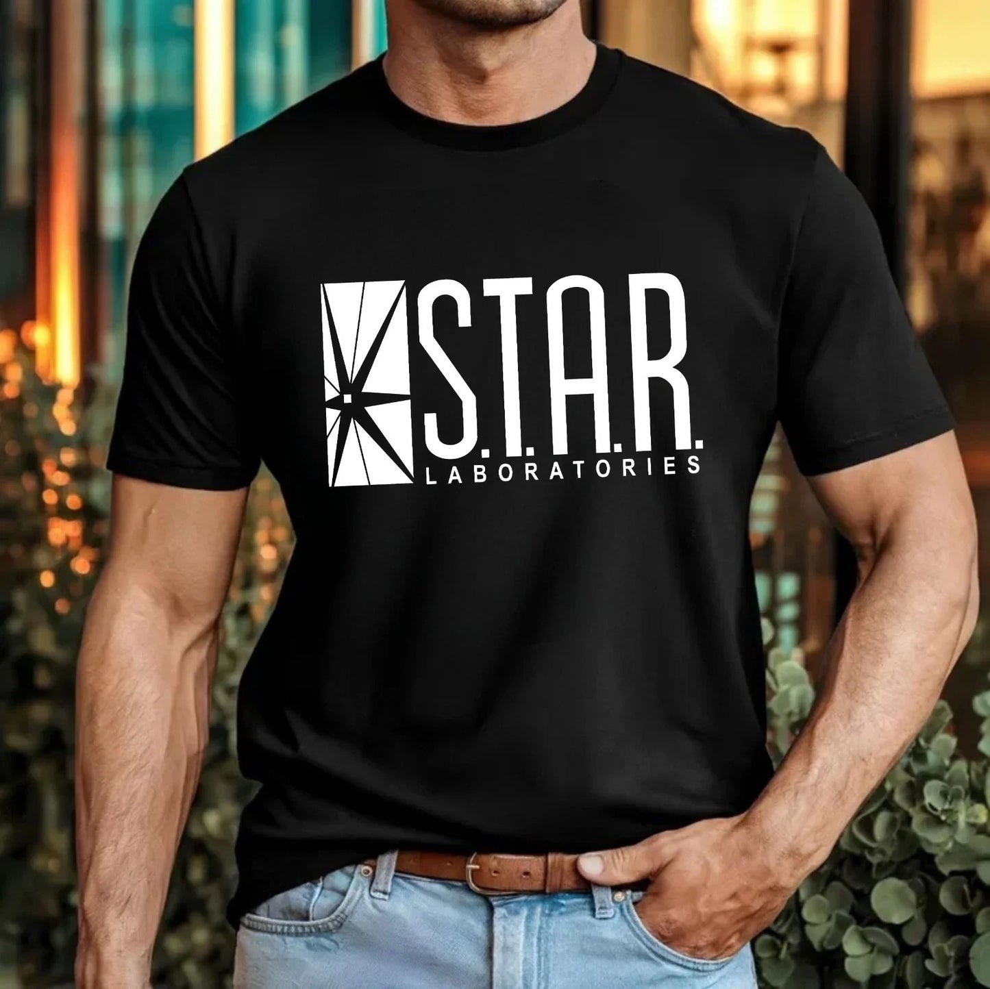 STAR Laboratories Logo T-Shirt Futuristic Science Lab Minimalist Sci Fi Gift Top Unisex T-shirt, Sweatshirt, Hoodie, Long Sleeve Tee - T-Shirt, Sweatshirt, Hoodie