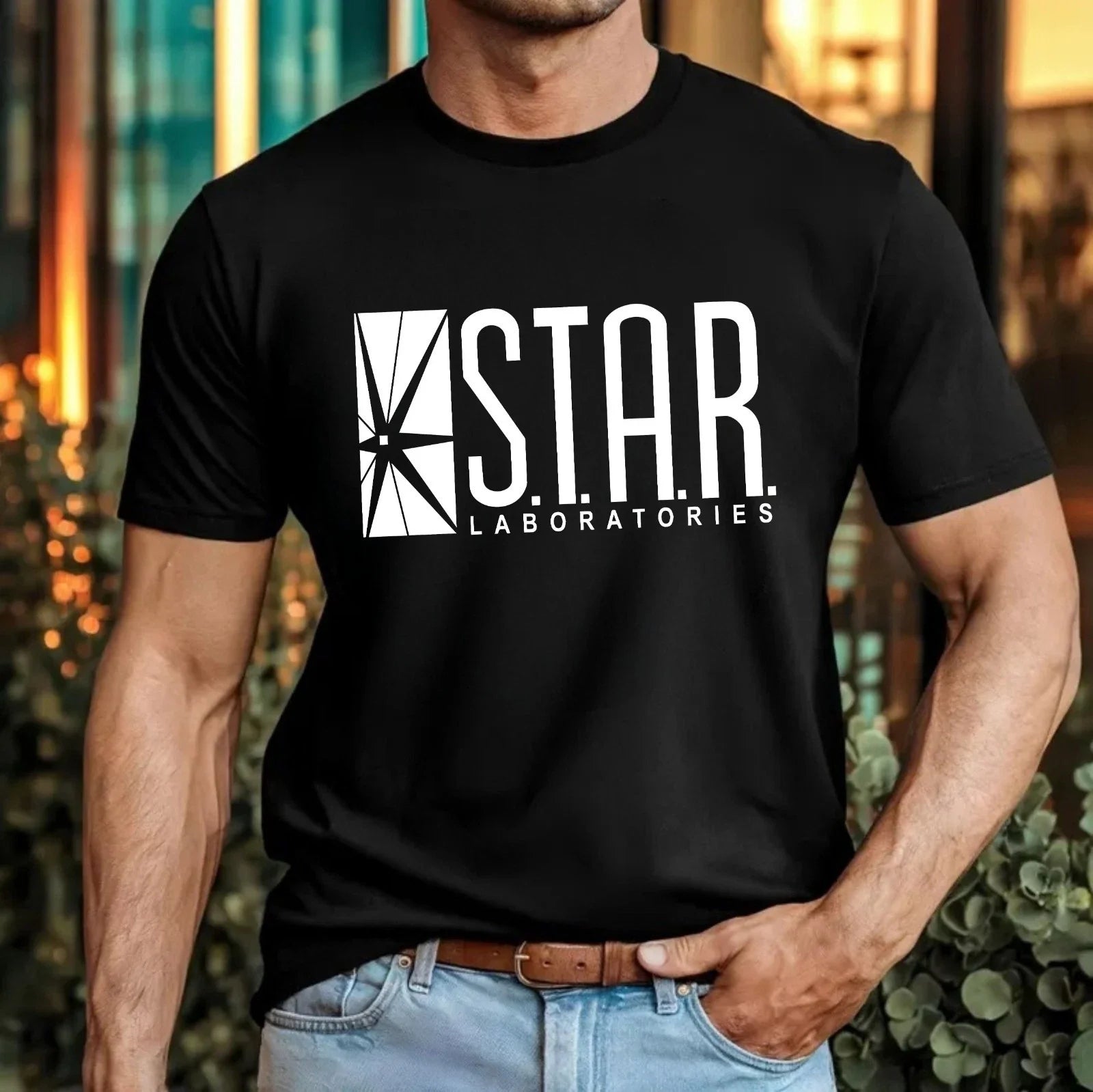 STAR Laboratories Logo T-Shirt Futuristic Science Lab Minimalist Sci Fi Gift Top Unisex T-shirt, Sweatshirt, Hoodie, Long Sleeve Tee - T-Shirt, Sweatshirt, Hoodie