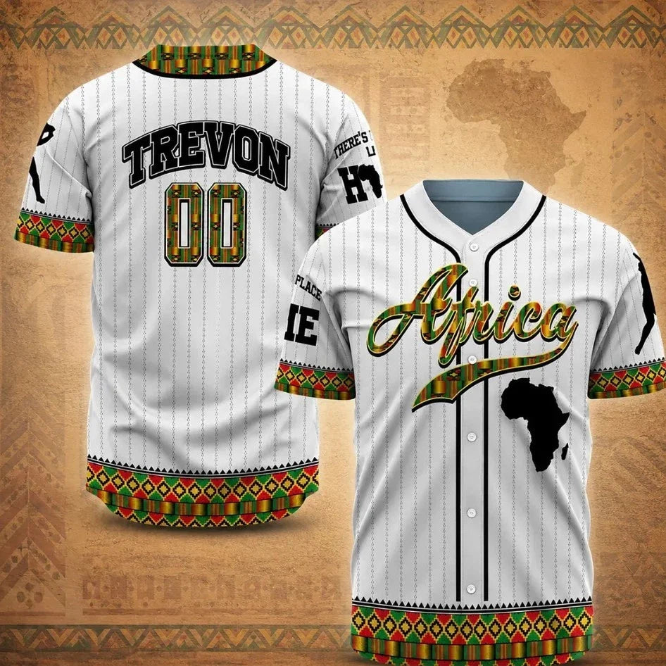 Personalized Africa Team Juneteenth Baseball Jersey, Custom Name African Pride baseball jersey product view 1