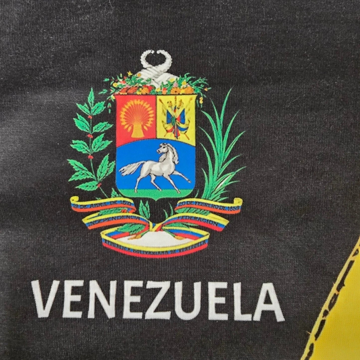 Venezuela Flag Coat of Arms T-Shirt Mens XL Black Graphic Soccer Jersey Style Unisex T-shirt, Sweatshirt, Hoodie, Long Sleeve Tee - T-Shirt, Sweatshirt, Hoodie