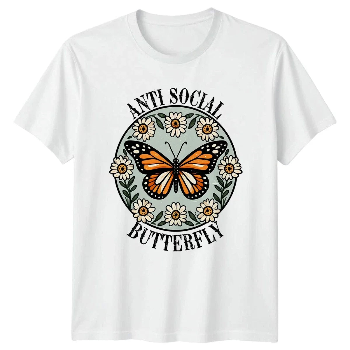 Anti Social Butterfly T-Shirt Introvert Humour Nature 42nd Birthday Gift Unisex T-shirt, Sweatshirt, Hoodie, Long Sleeve Tee - T-Shirt, Sweatshirt, Hoodie