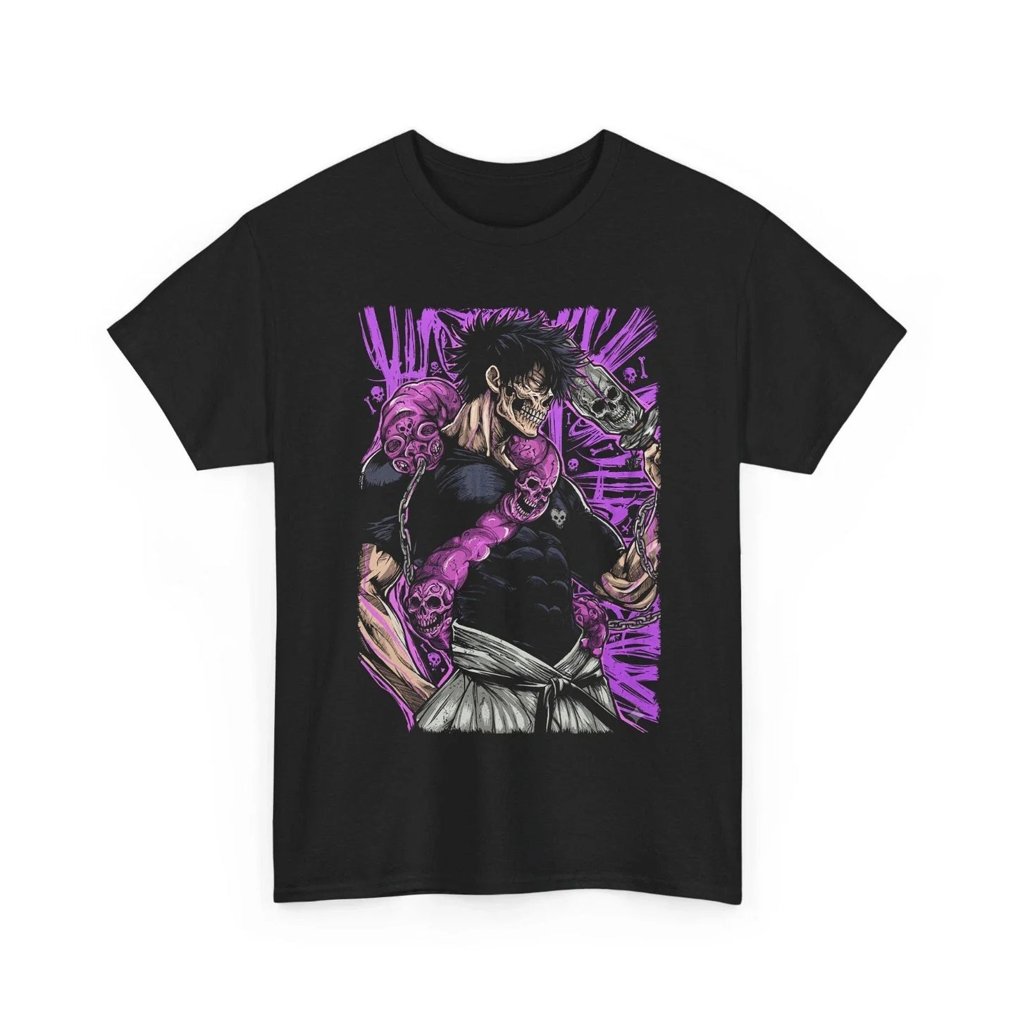 Dark Anime Style Warrior Skull T-Shirt Cursed Spirit Gothic Graphic Tee Men Unisex T-shirt, Sweatshirt, Hoodie, Long Sleeve Tee - T-Shirt, Sweatshirt, Hoodie