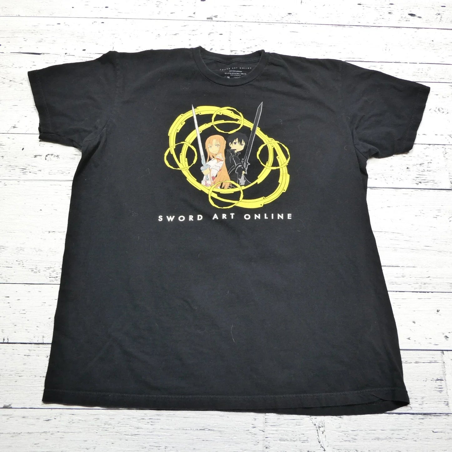 Sword Art Online Shirt Mens XL Black Short Sleeve Anime Graphic Unisex T-shirt, Sweatshirt, Hoodie, Long Sleeve Tee - T-Shirt, Sweatshirt, Hoodie