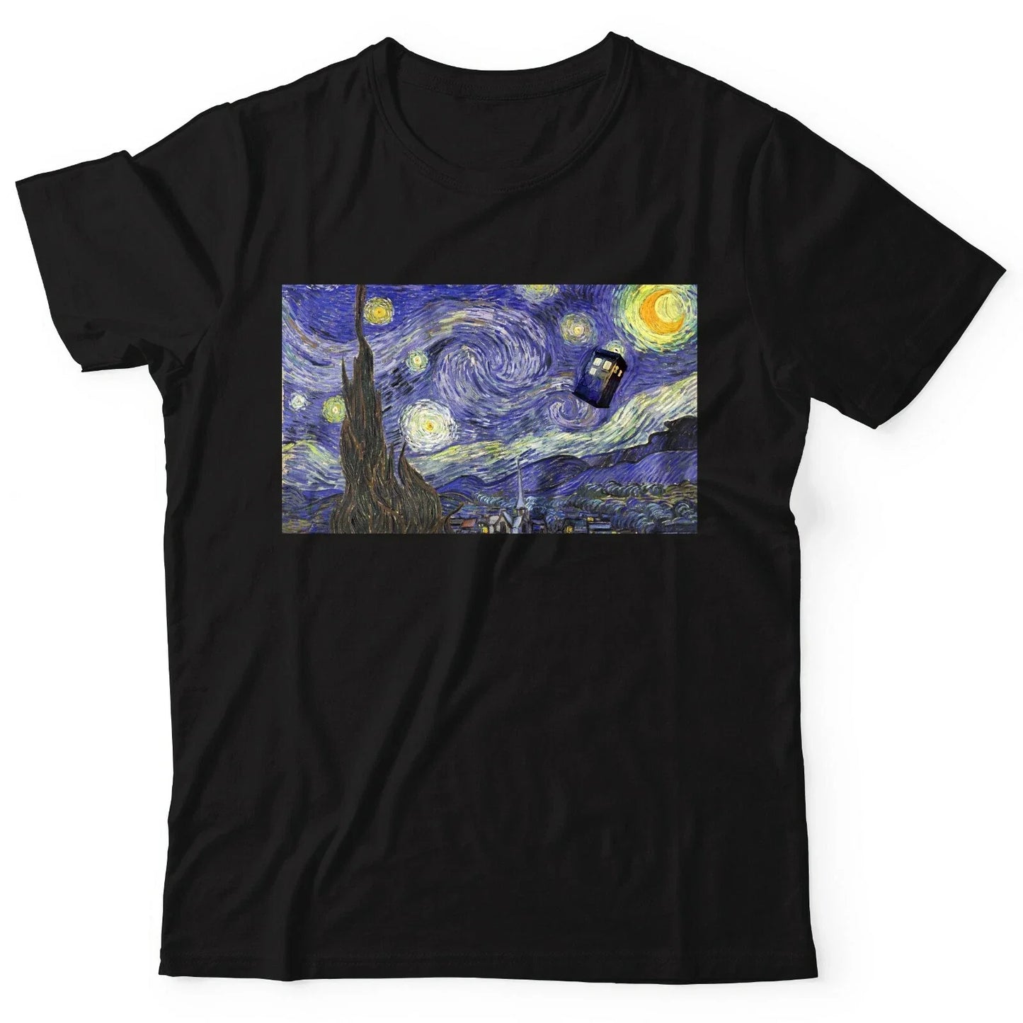Dr. Who Cool Tee Tardis Starry Night T-Shirt Unisex T-shirt, Sweatshirt, Hoodie, Long Sleeve Tee - T-Shirt, Sweatshirt, Hoodie