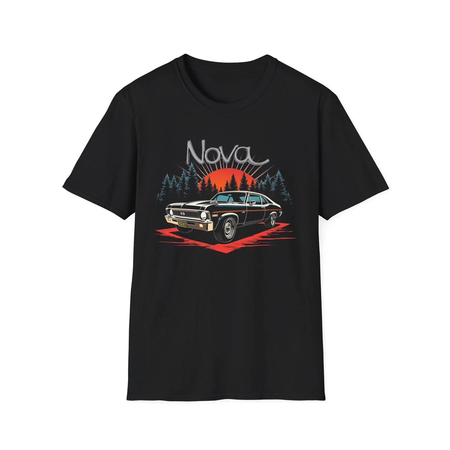 1972 Chevy Nova SS T-Shirt Classic Muscle Car Sunset Graphic Retro Chevy Tee Unisex T-shirt, Sweatshirt, Hoodie, Long Sleeve Tee - T-Shirt, Sweatshirt, Hoodie