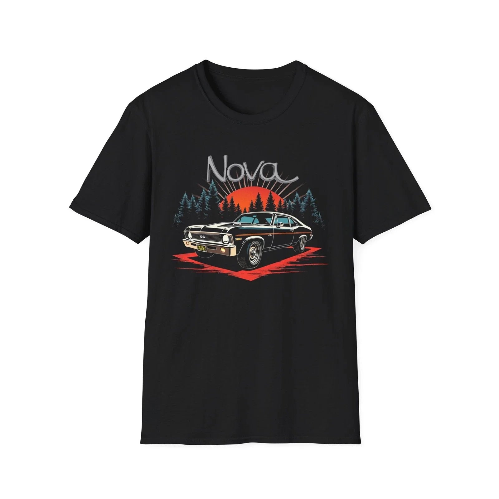 1972 Chevy Nova SS T-Shirt Classic Muscle Car Sunset Graphic Retro Chevy Tee Unisex T-shirt, Sweatshirt, Hoodie, Long Sleeve Tee - T-Shirt, Sweatshirt, Hoodie