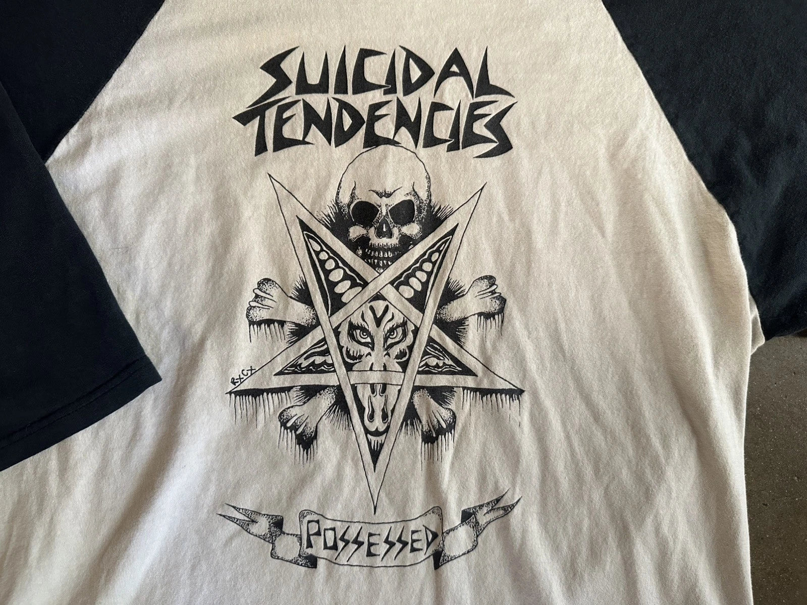 SUICIDAL TENDENCIES Possessed vintage Anvil Baseball Raglan T-shirt Men's L Unisex T-shirt, Sweatshirt, Hoodie, Long Sleeve Tee - T-Shirt, Sweatshirt, Hoodie