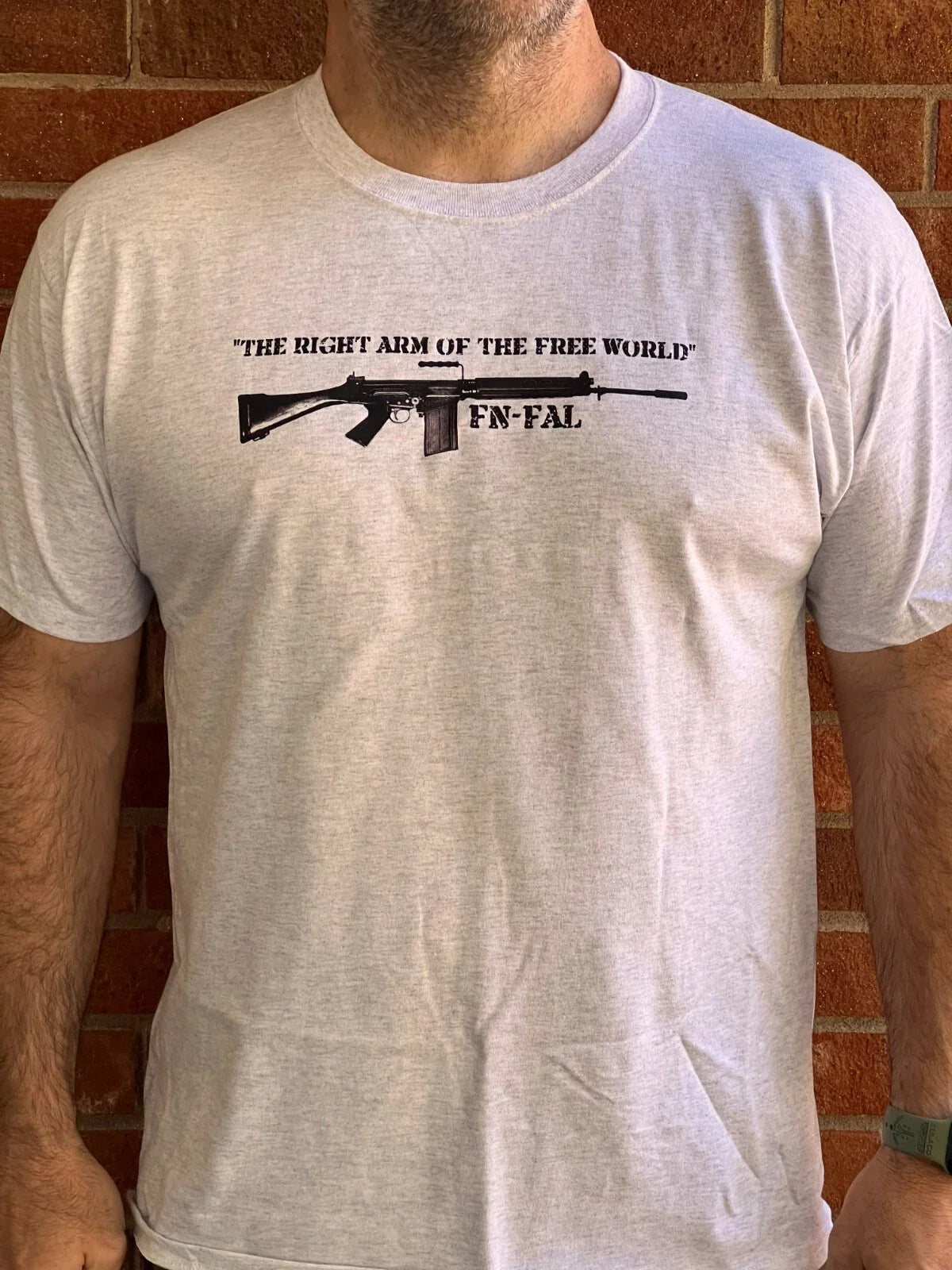 FN FAL T Shirt The Right Arm of the Free World  Rhodesian Camo Selous -36 Unisex T-shirt, Sweatshirt, Hoodie, Long Sleeve Tee - T-Shirt, Sweatshirt, Hoodie