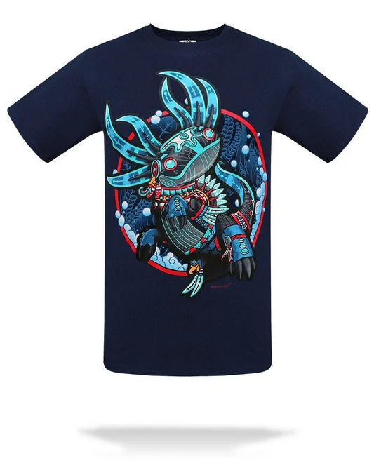 Axolotl Karani Art T-Shirt Adult Unisex Navy Short Sleeve Unisex T-shirt, Sweatshirt, Hoodie, Long Sleeve Tee - T-Shirt, Sweatshirt, Hoodie