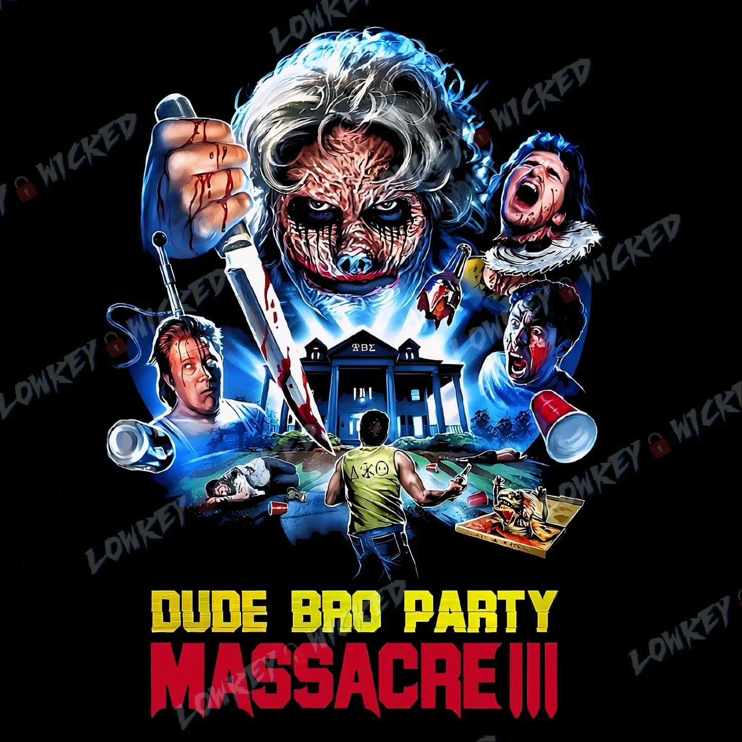 Dude Bro Party Massacre III T-Shirt | Horror Movie Graphic Art Tee Unisex T-shirt, Sweatshirt, Hoodie, Long Sleeve Tee - T-Shirt, Sweatshirt, Hoodie