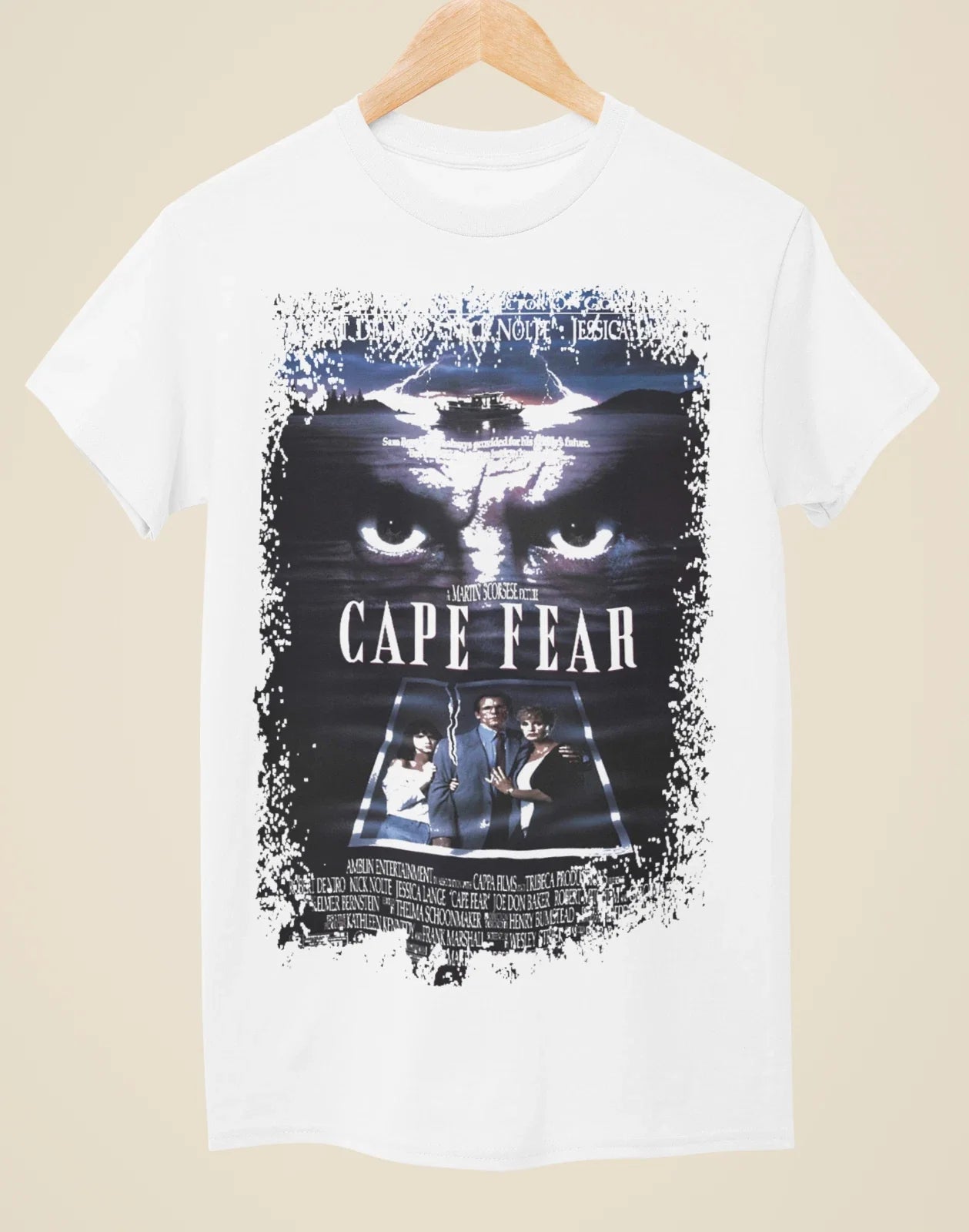 Cape Fear - Movie Poster Inspired Unisex White T-Shirt Unisex T-shirt, Sweatshirt, Hoodie, Long Sleeve Tee - T-Shirt, Sweatshirt, Hoodie