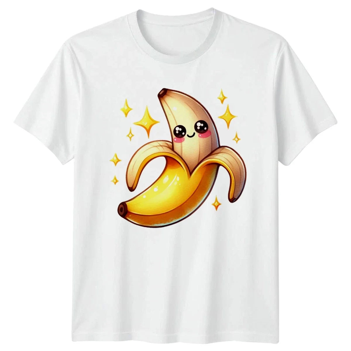 Cute Smiling Banana Kawaii Fruit T-Shirt Kawaii Fruit Food Birthday Gift Unisex T-shirt, Sweatshirt, Hoodie, Long Sleeve Tee - T-Shirt, Sweatshirt, Hoodie