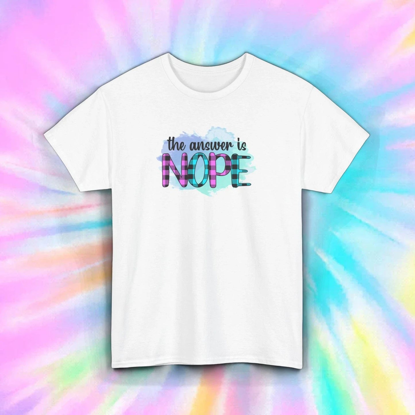 The Answer Is Nope Shirt Funny Sarcastic Attitude Retro Tee S-5XL Unisex T-shirt, Sweatshirt, Hoodie, Long Sleeve Tee - T-Shirt, Sweatshirt, Hoodie
