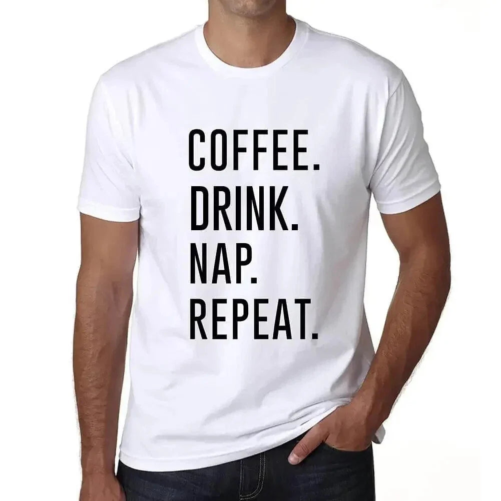 ULTRABASIC men's t-shirt coffee drink nap repetition coffee drink nap Unisex T-shirt, Sweatshirt, Hoodie, Long Sleeve Tee - T-Shirt, Sweatshirt, Hoodie