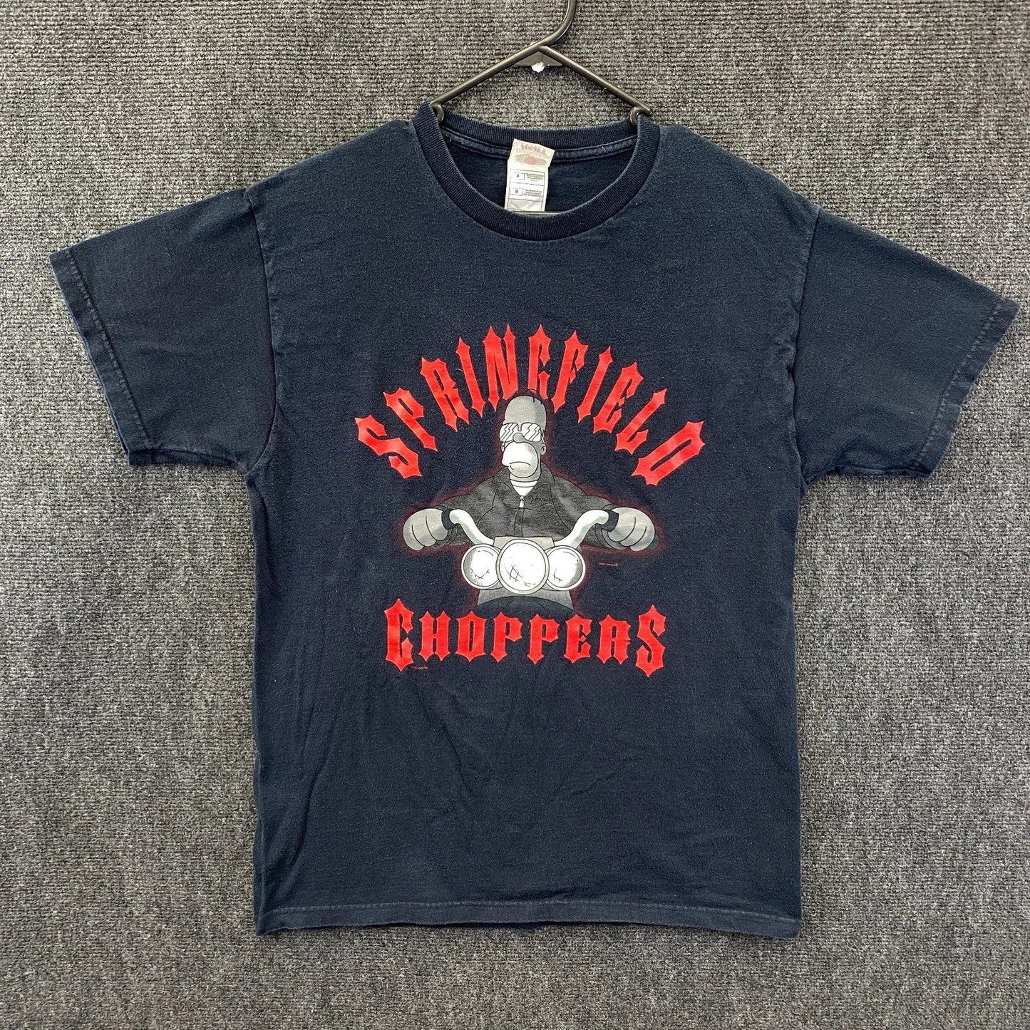 Vintage 2004 The Simpsons Springfield Choppers Homer Adult Medium T-Shirt Black Unisex T-shirt, Sweatshirt, Hoodie, Long Sleeve Tee - T-Shirt, Sweatshirt, Hoodie