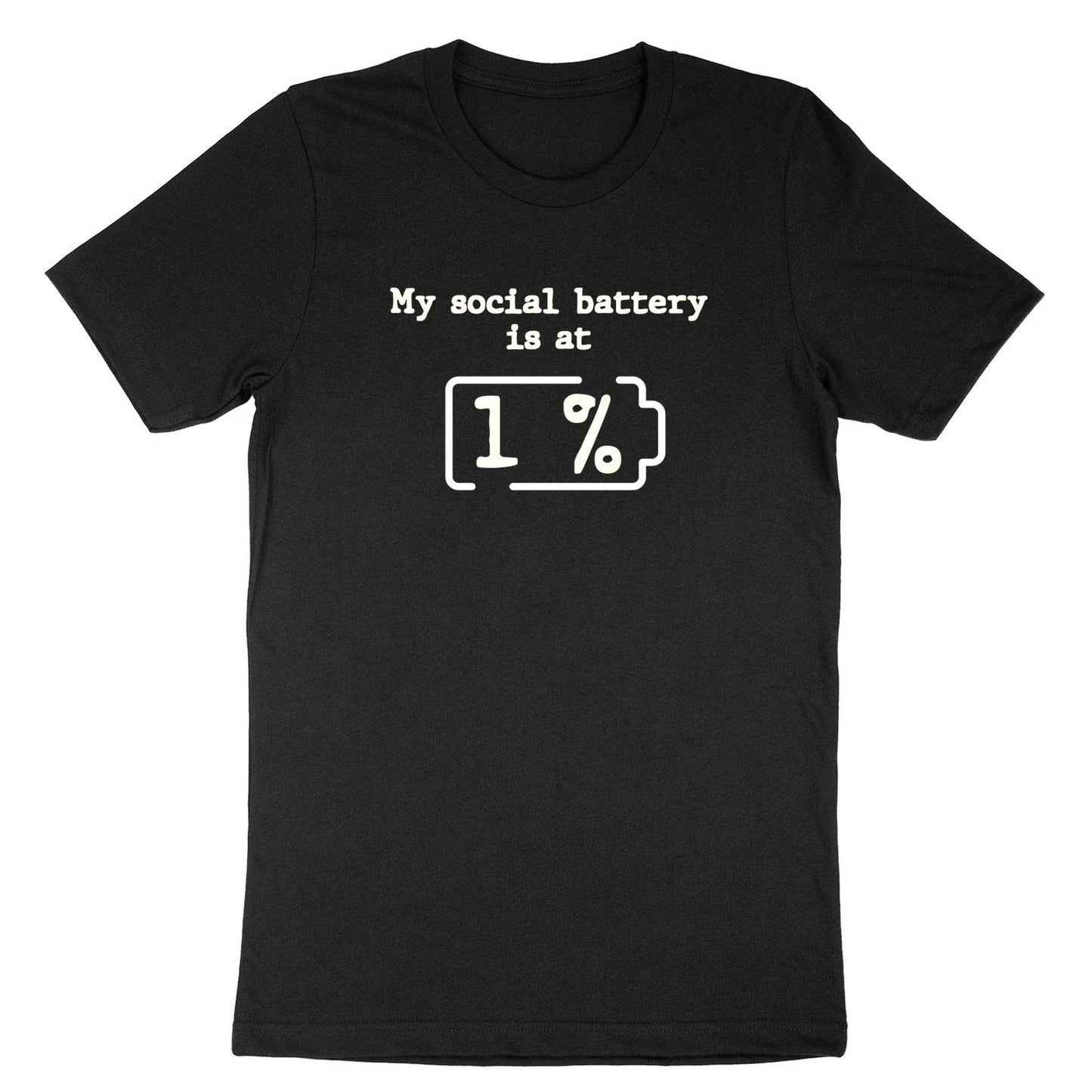 My Social Battery Is At 1% Shirt Funny Introvert Sarcastic Tee Homebody Anxiety Unisex T-shirt, Sweatshirt, Hoodie, Long Sleeve Tee - T-Shirt, Sweatshirt, Hoodie
