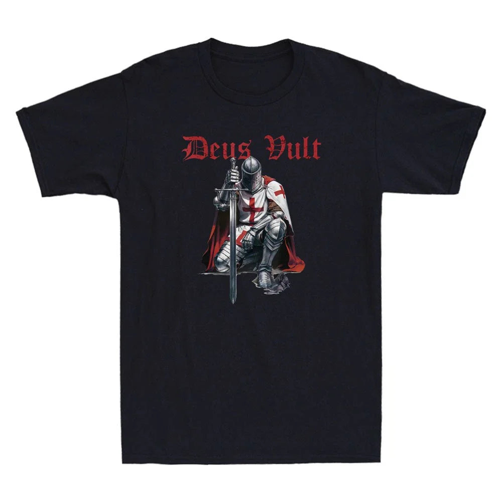 Deus Vult Knight Templar Crusades Christian Warrior Men's Short Sleeve T-Shirt Unisex T-shirt, Sweatshirt, Hoodie, Long Sleeve Tee - T-Shirt, Sweatshirt, Hoodie