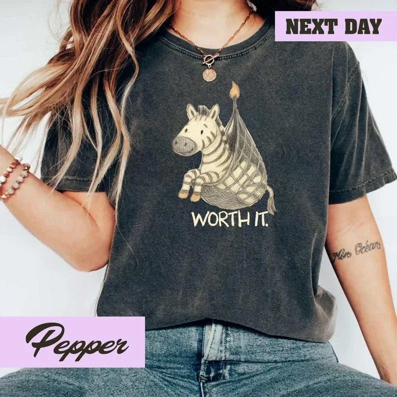 Ed the Zebra T-Shirt, Casual Tee, Gift for Animal Lovers, Fun Graphic Tee, Uniqu Unisex T-shirt, Sweatshirt, Hoodie, Long Sleeve Tee - T-Shirt, Sweatshirt, Hoodie