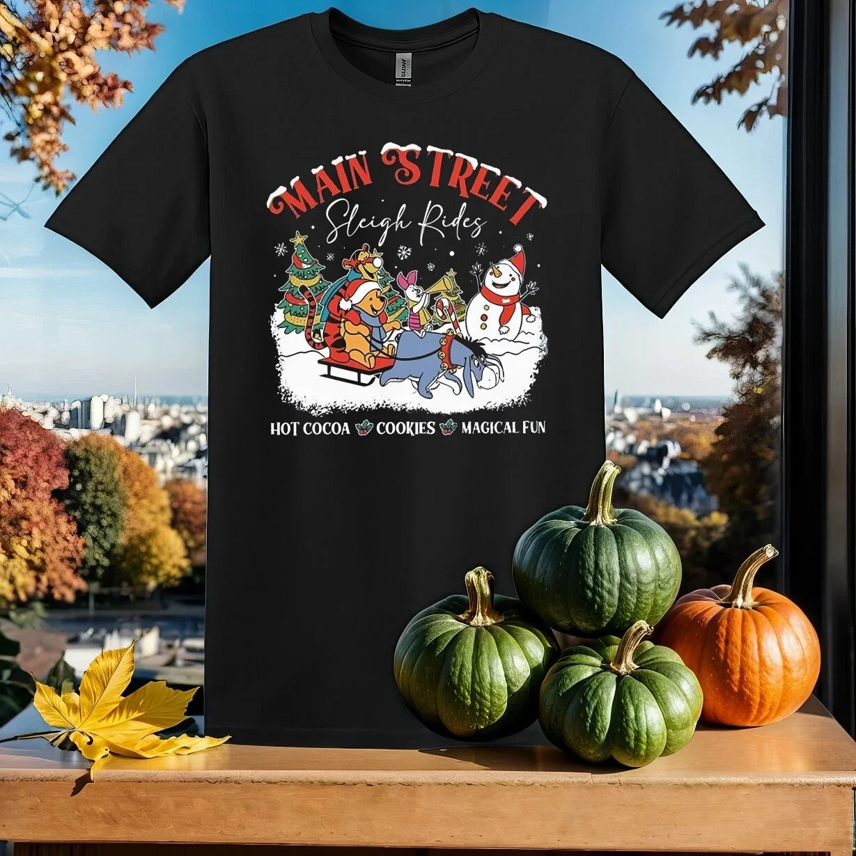 Main Street Sleigh Rides Winnie T-shirt T shirt Men Women Unisex Tshirt SY496 Unisex T-shirt, Sweatshirt, Hoodie, Long Sleeve Tee - T-Shirt, Sweatshirt, Hoodie