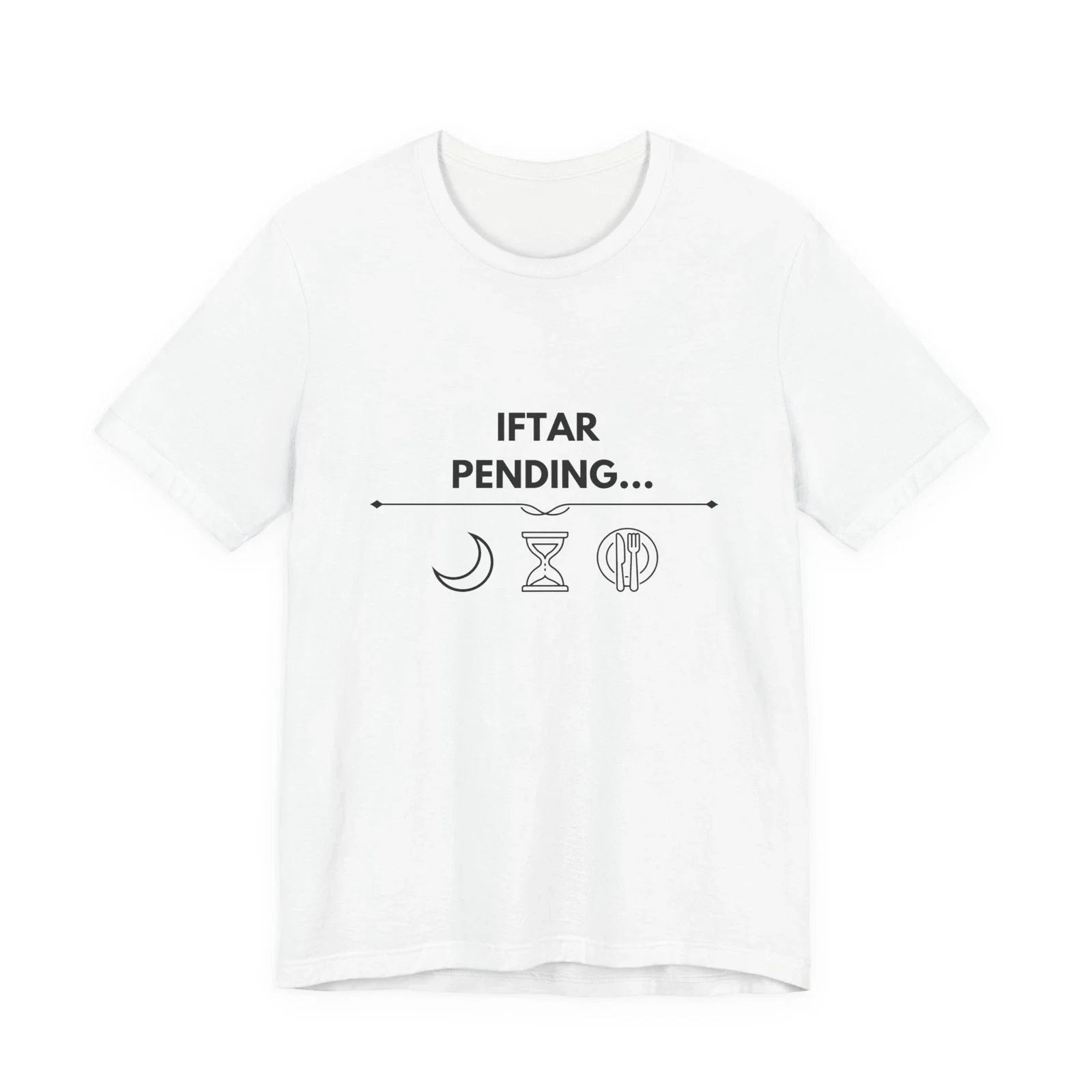Iftar Pending Tee | Ramadan Crescent Hourglass Graphic T-Shirt Unisex T-shirt, Sweatshirt, Hoodie, Long Sleeve Tee - T-Shirt, Sweatshirt, Hoodie
