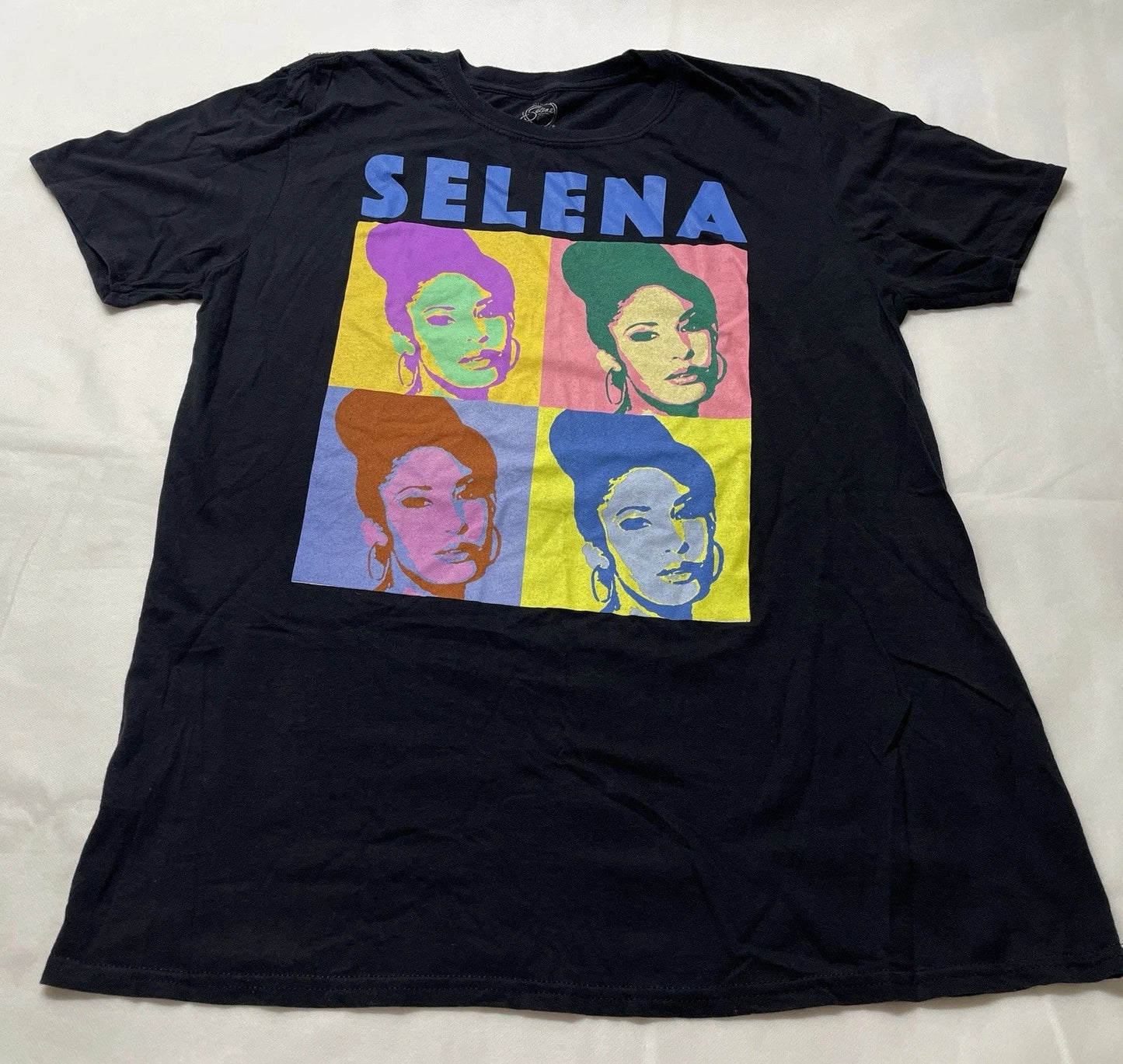 Selena Shirt Pop Art Graphic Tee Black Size L Unisex T-shirt, Sweatshirt, Hoodie, Long Sleeve Tee - T-Shirt, Sweatshirt, Hoodie
