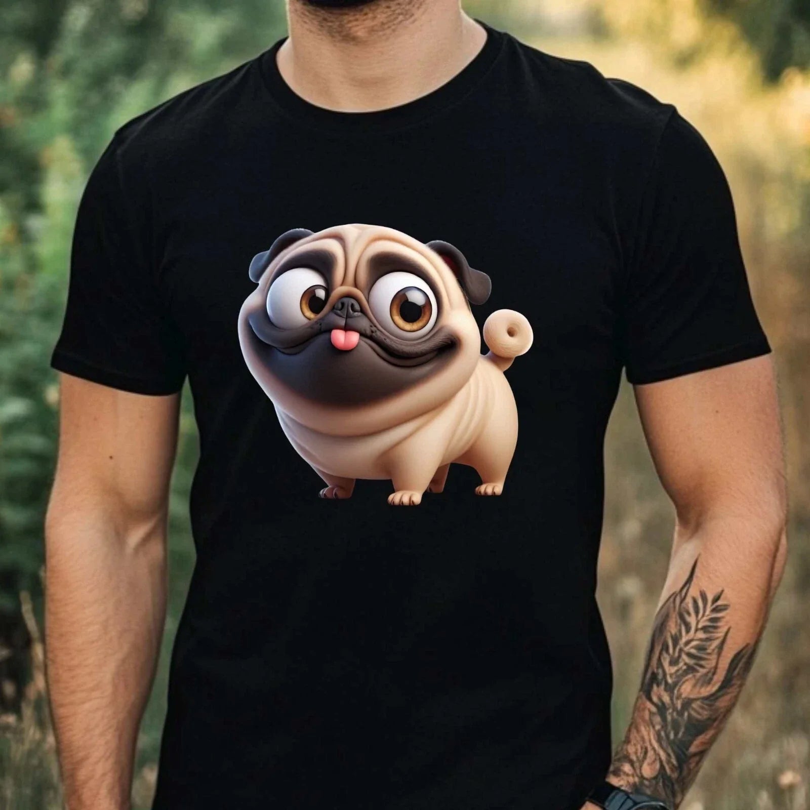 Mens Funny Pug Motif Cotton T-Shirt Size XS to 5XL Unisex T-shirt, Sweatshirt, Hoodie, Long Sleeve Tee - T-Shirt, Sweatshirt, Hoodie