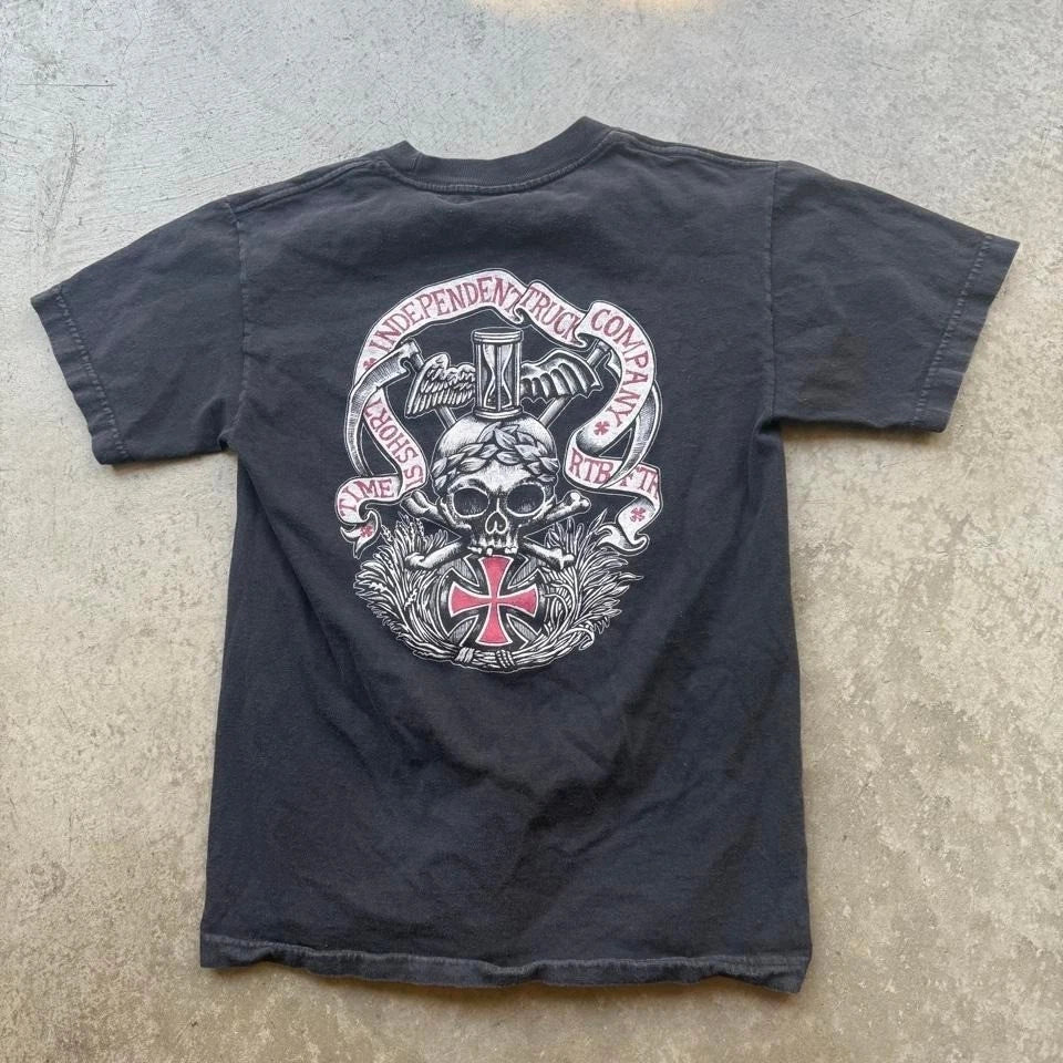 Early 2000s Skull Iron Cross Independent Truck Company Skate Shirt Grunge Unisex T-shirt, Sweatshirt, Hoodie, Long Sleeve Tee - T-Shirt, Sweatshirt, Hoodie