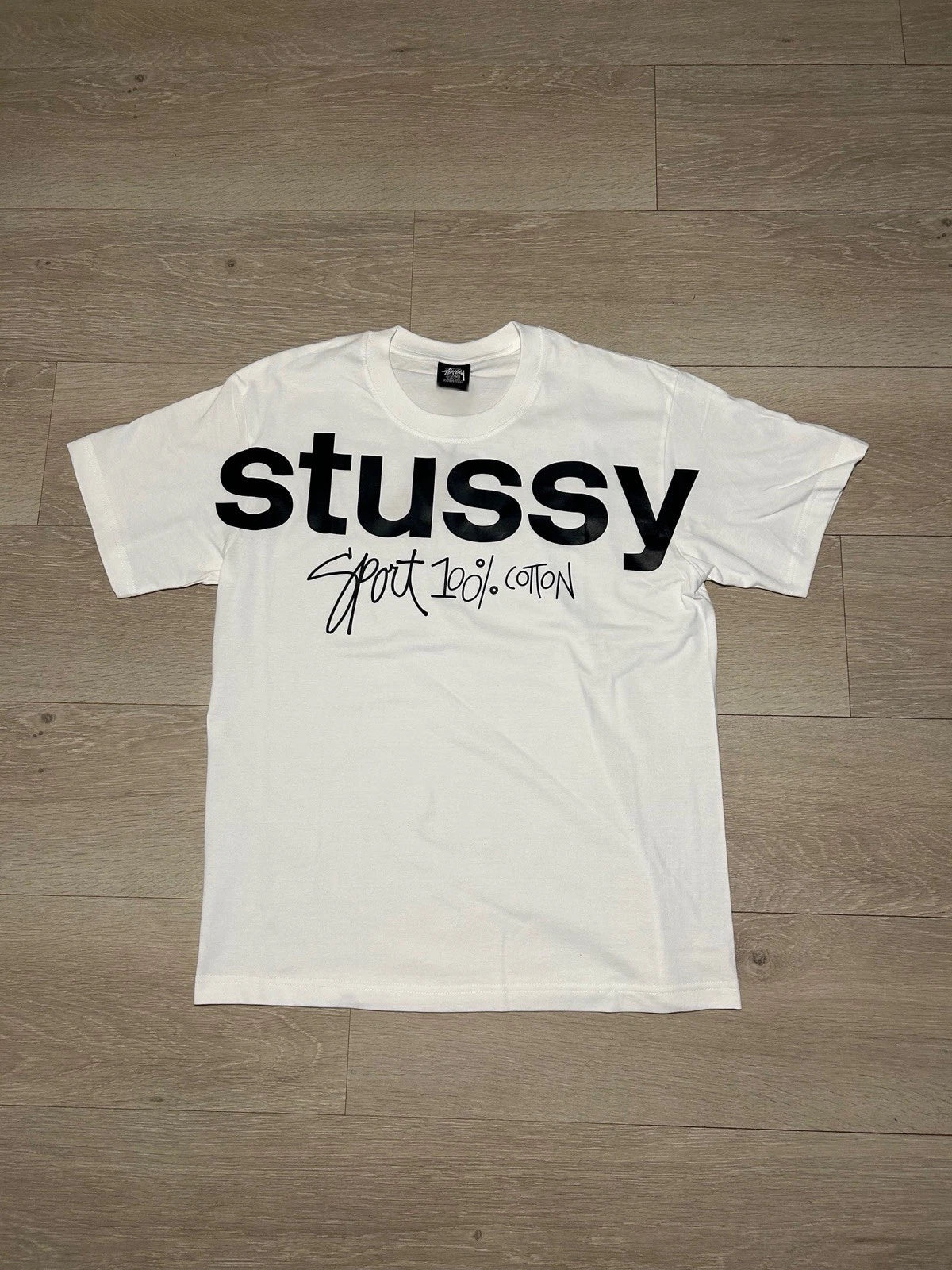 Vintage White Stussy Shirt 100% Sport Cotton Pigminted Dyed Tee natural Unisex T-shirt, Sweatshirt, Hoodie, Long Sleeve Tee - T-Shirt, Sweatshirt, Hoodie