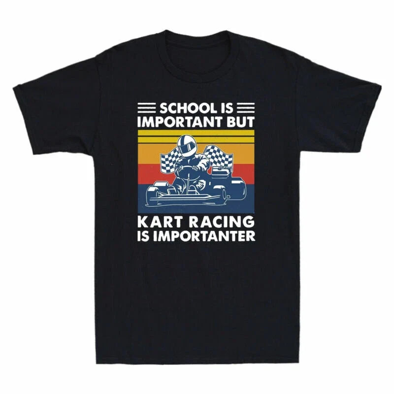 Important Importanter But Is T-Shirt Racing Men's Is Kart Black School Vintage Unisex T-shirt, Sweatshirt, Hoodie, Long Sleeve Tee - T-Shirt, Sweatshirt, Hoodie