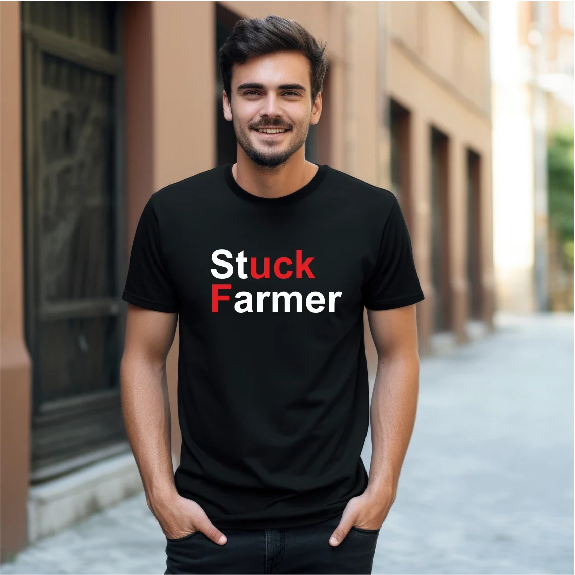 Stuck Farmer Funny T-Shirt F*ck Starmer Keir Starmer Labour Political T Shirt Unisex T-shirt, Sweatshirt, Hoodie, Long Sleeve Tee - T-Shirt, Sweatshirt, Hoodie