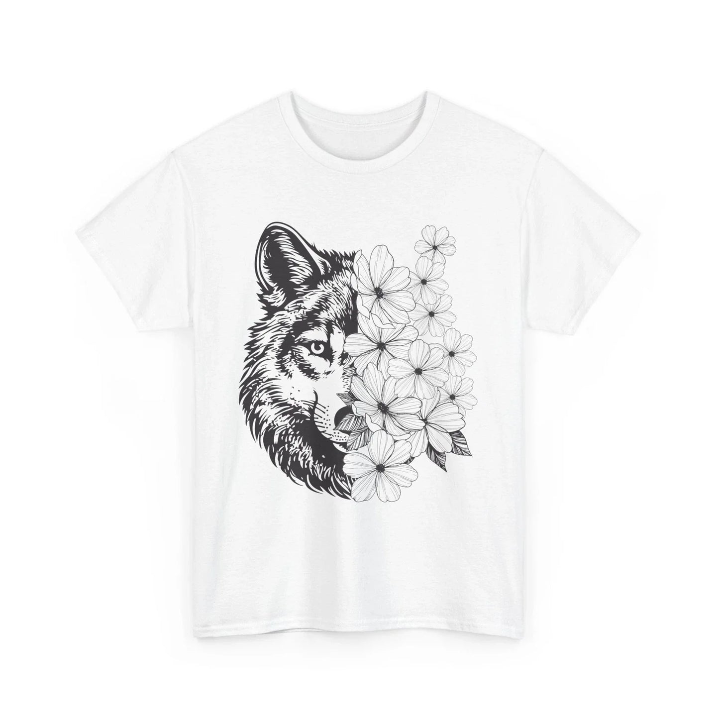 Wolf Shirt, Wolf Face Flowers Wolf Lovers Zookeeper Gifts Women Men T-Shirt Unisex T-shirt, Sweatshirt, Hoodie, Long Sleeve Tee - T-Shirt, Sweatshirt, Hoodie
