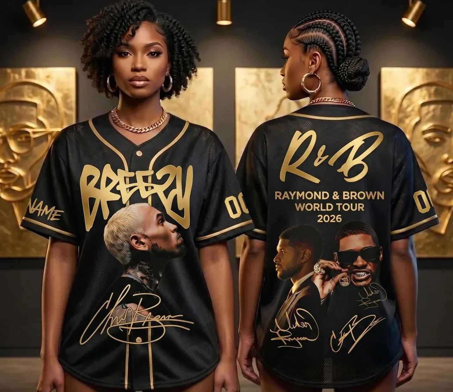 Custom Chris Br0wn 2026 Tour Baseball Jersey, Hip Hop R&B Shirt Unisex T-shirt, Sweatshirt, Hoodie, Long Sleeve Tee - T-Shirt, Sweatshirt, Hoodie