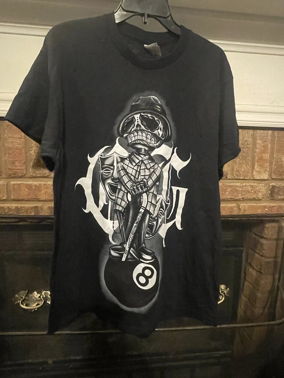Grunge Gangster Skeleton Graphic T Shirt Size Large 8 Ball Lowrider Vtg Style V1 Unisex T-shirt, Sweatshirt, Hoodie, Long Sleeve Tee - T-Shirt, Sweatshirt, Hoodie