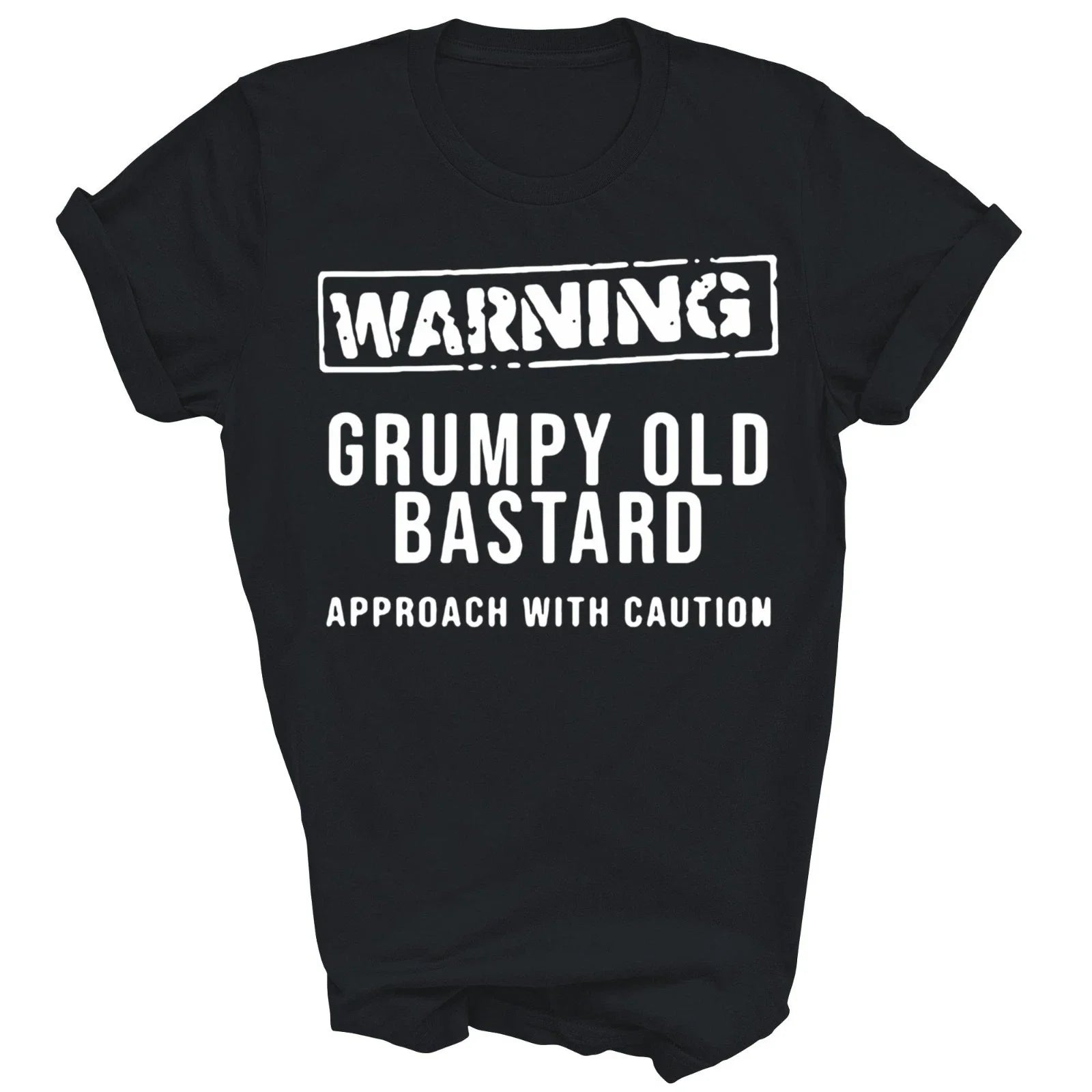 Warning Grumpy Old Bastard Approach With Caution Unisex Shirt Gift Unisex T-shirt, Sweatshirt, Hoodie, Long Sleeve Tee - T-Shirt, Sweatshirt, Hoodie