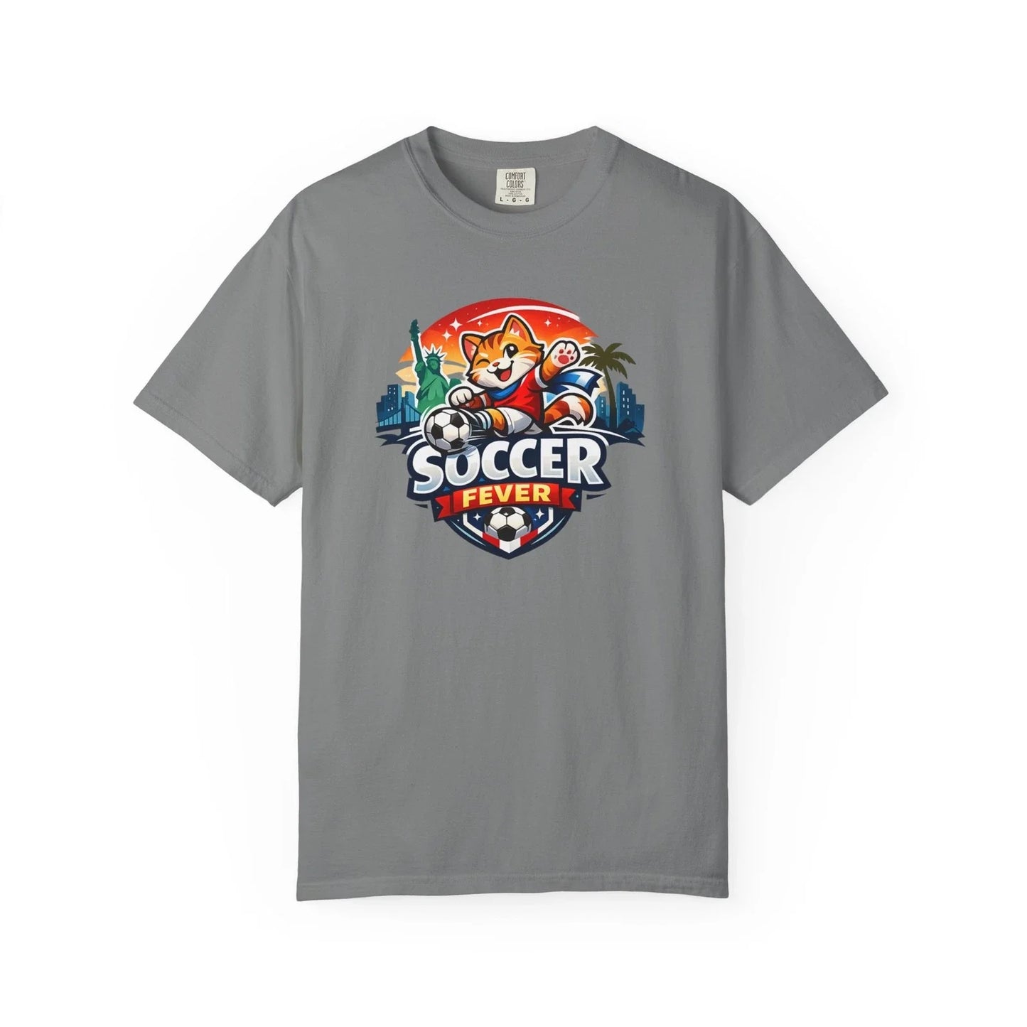 Soccer Fever Fox Logo T-shirt | Retro Sunset Soccer Badge Unisex T-shirt, Sweatshirt, Hoodie, Long Sleeve Tee - T-Shirt, Sweatshirt, Hoodie