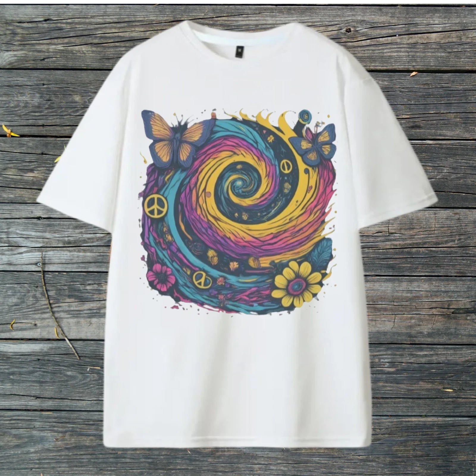Vintage Psychedelic Butterfly T-Shirt, Retro Hippie Art Tee, Distressed T-Shirt Unisex T-shirt, Sweatshirt, Hoodie, Long Sleeve Tee - T-Shirt, Sweatshirt, Hoodie