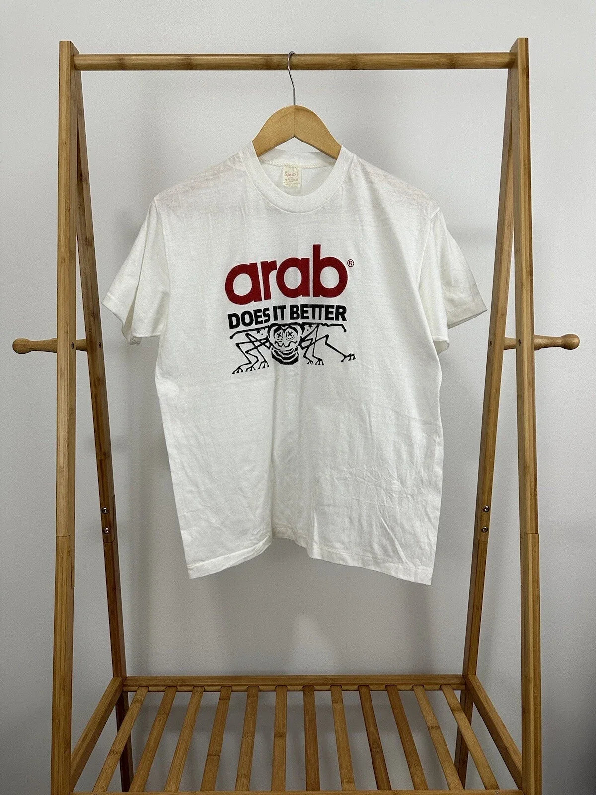 VTG 80s Arab Does It Better Funny Novelty Bug Pest Company Promo 50/50 T-Shirt L Unisex T-shirt, Sweatshirt, Hoodie, Long Sleeve Tee - T-Shirt, Sweatshirt, Hoodie