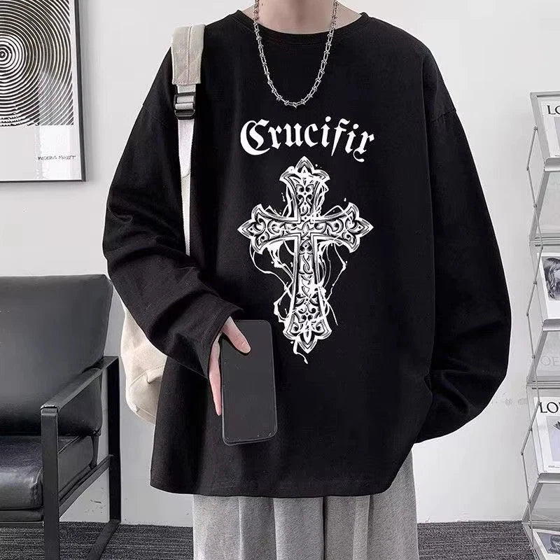 Oversized Grunge Streetwear Sweatshirt Gothic Graphic Pullover Mens M-2XL Unisex T-shirt, Sweatshirt, Hoodie, Long Sleeve Tee - T-Shirt, Sweatshirt, Hoodie