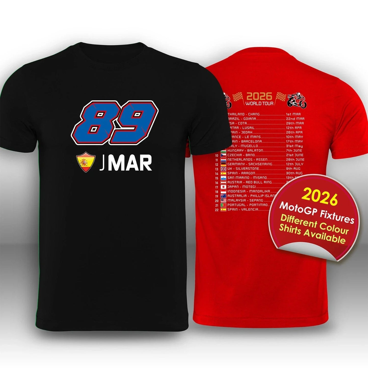 Jorge Martin 2026 MotoGP Race Calendar T-Shirt Unisex T-shirt, Sweatshirt, Hoodie, Long Sleeve Tee - T-Shirt, Sweatshirt, Hoodie