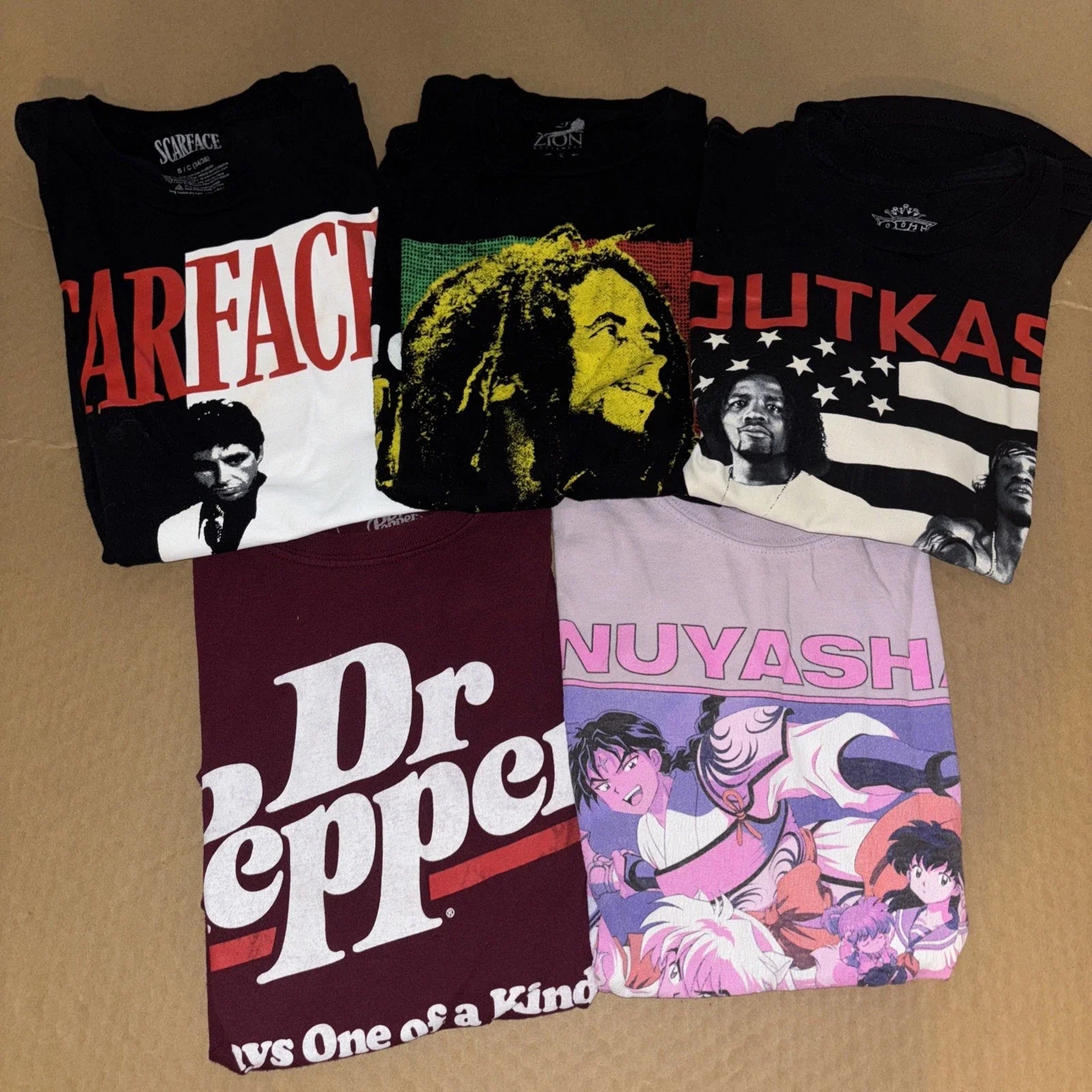 Mens Modern T-shirt Lot Size Small 5 Piece Graphic Music Anime Unisex T-shirt, Sweatshirt, Hoodie, Long Sleeve Tee - T-Shirt, Sweatshirt, Hoodie