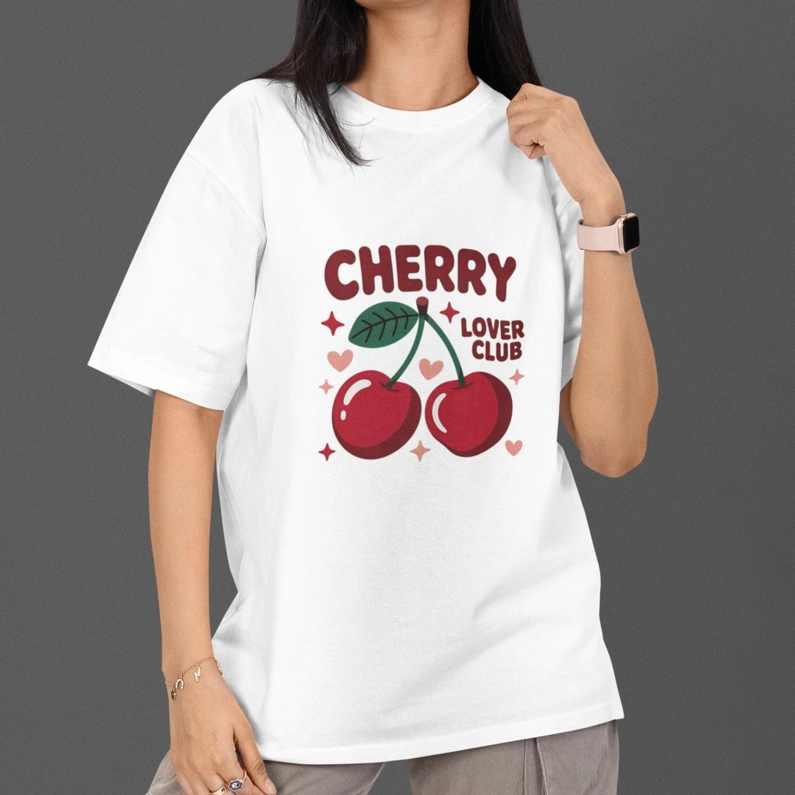 Cherry Lover Club T Shirt Cute Fruit Graphic Tee Aesthetic 100% Cotton Unisex Unisex T-shirt, Sweatshirt, Hoodie, Long Sleeve Tee - T-Shirt, Sweatshirt, Hoodie