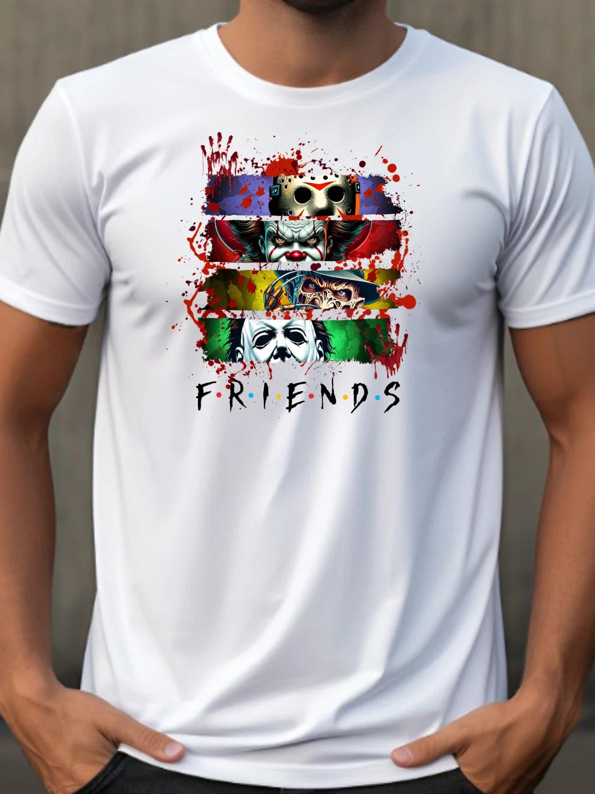 Friends Horror Slasher Crew Group Halloween Adult Humor Funny T-Shirt 3 Unisex T-shirt, Sweatshirt, Hoodie, Long Sleeve Tee - T-Shirt, Sweatshirt, Hoodie