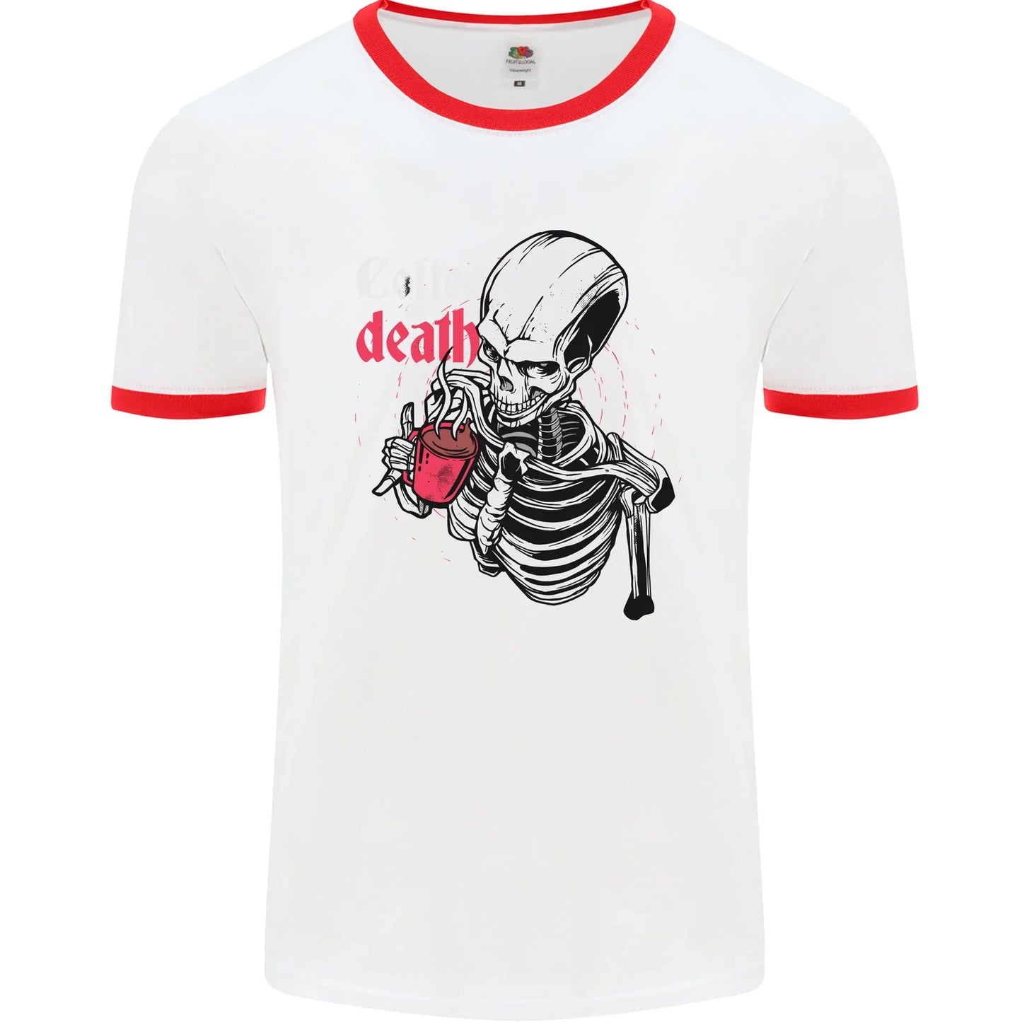 Coffee or Death Skull Mens Ringer T-Shirt Unisex T-shirt, Sweatshirt, Hoodie, Long Sleeve Tee - T-Shirt, Sweatshirt, Hoodie