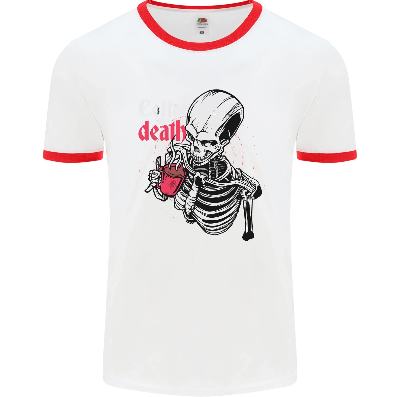 Coffee or Death Skull Mens Ringer T-Shirt Unisex T-shirt, Sweatshirt, Hoodie, Long Sleeve Tee - T-Shirt, Sweatshirt, Hoodie