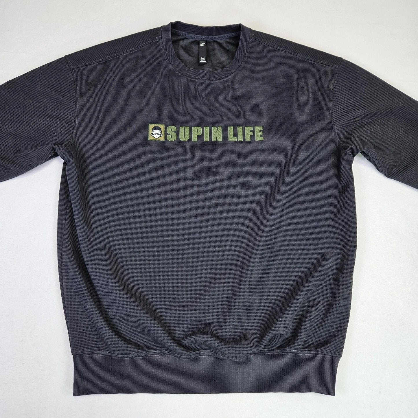 Supin Japanese Crewneck Shirt Mens L (180) Black Streetwear Patches Graphic Unisex T-shirt, Sweatshirt, Hoodie, Long Sleeve Tee - T-Shirt, Sweatshirt, Hoodie
