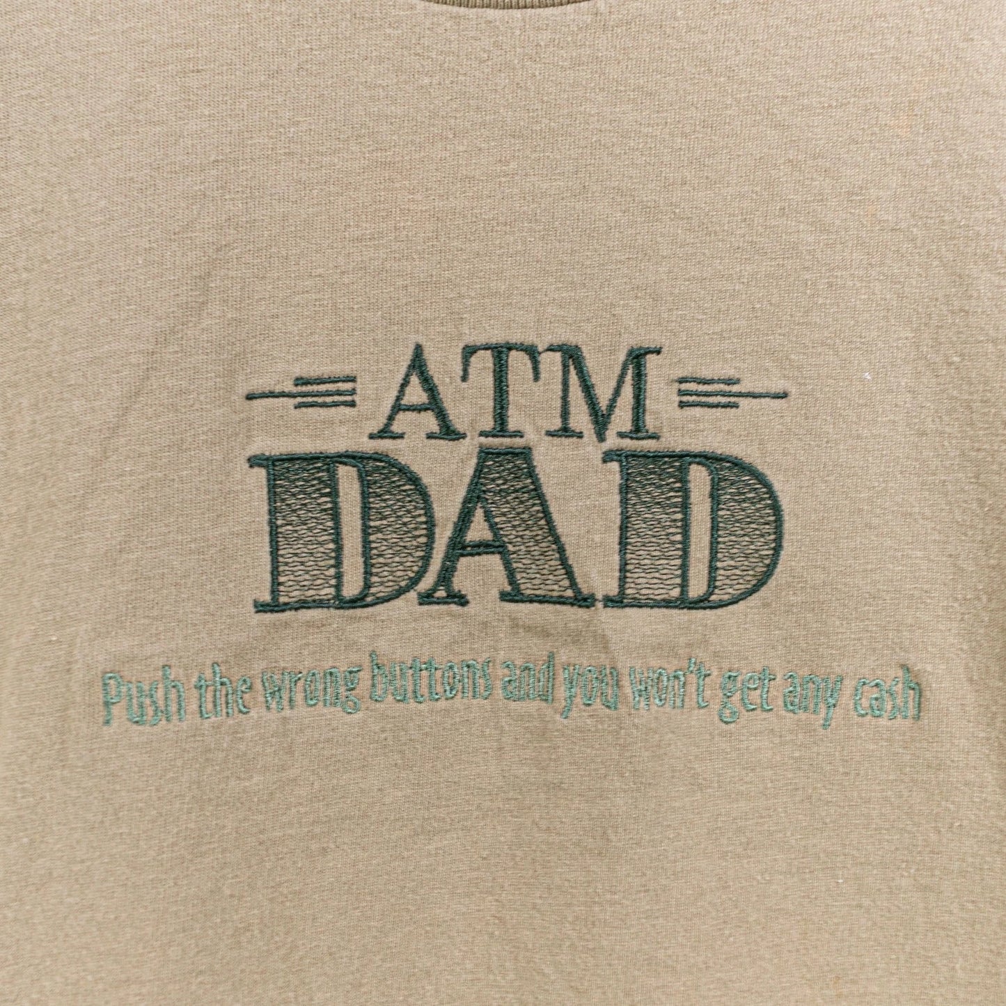 ATM Dad Joke T Shirt Large L Funny Humor Push The Wrong Button Graphic Y2K Unisex T-shirt, Sweatshirt, Hoodie, Long Sleeve Tee - T-Shirt, Sweatshirt, Hoodie
