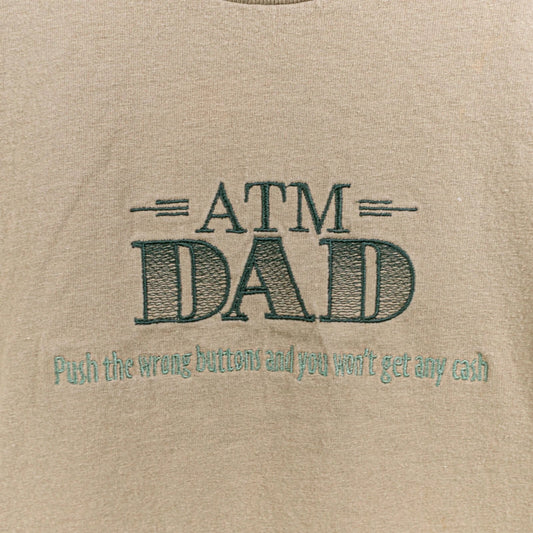 ATM Dad Joke T Shirt Large L Funny Humor Push The Wrong Button Graphic Y2K Unisex T-shirt, Sweatshirt, Hoodie, Long Sleeve Tee - T-Shirt, Sweatshirt, Hoodie