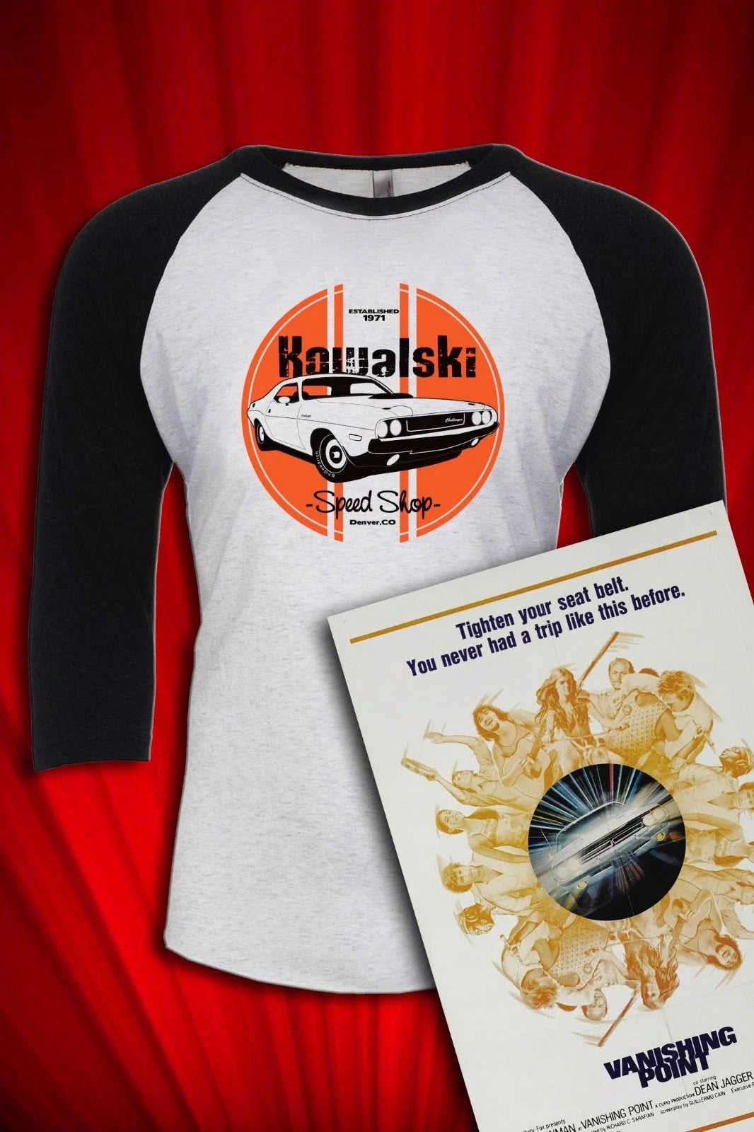 Kowalski Speed Shop Vanishing Point T-SHIRT 1970 Dodge Challenger FREE S&H Unisex T-shirt, Sweatshirt, Hoodie, Long Sleeve Tee - T-Shirt, Sweatshirt, Hoodie