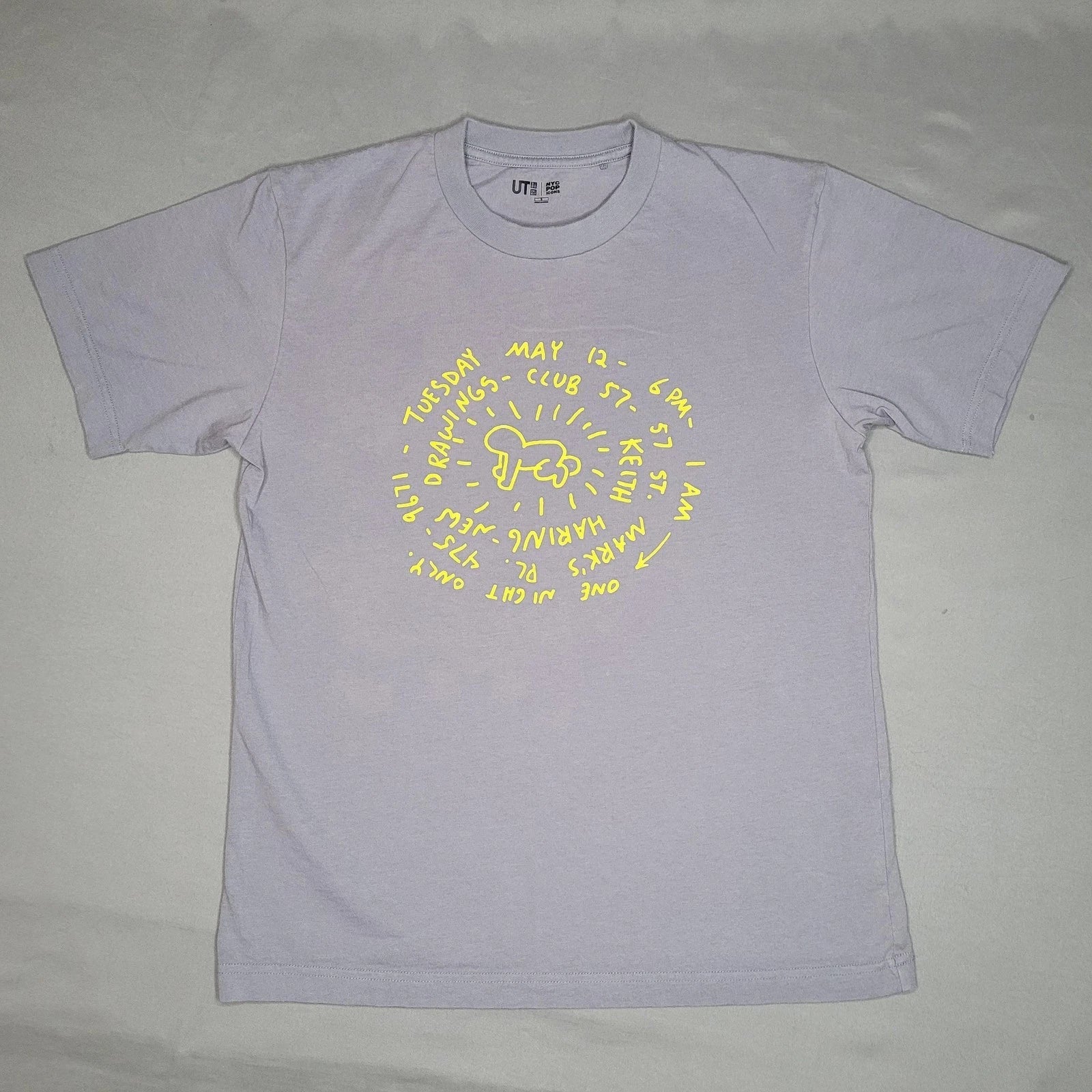 Keith Haring Shirt Mens Small Purple Uniqlo UT NYC Pop Icons Club 57 Graphic Tee Unisex T-shirt, Sweatshirt, Hoodie, Long Sleeve Tee - T-Shirt, Sweatshirt, Hoodie
