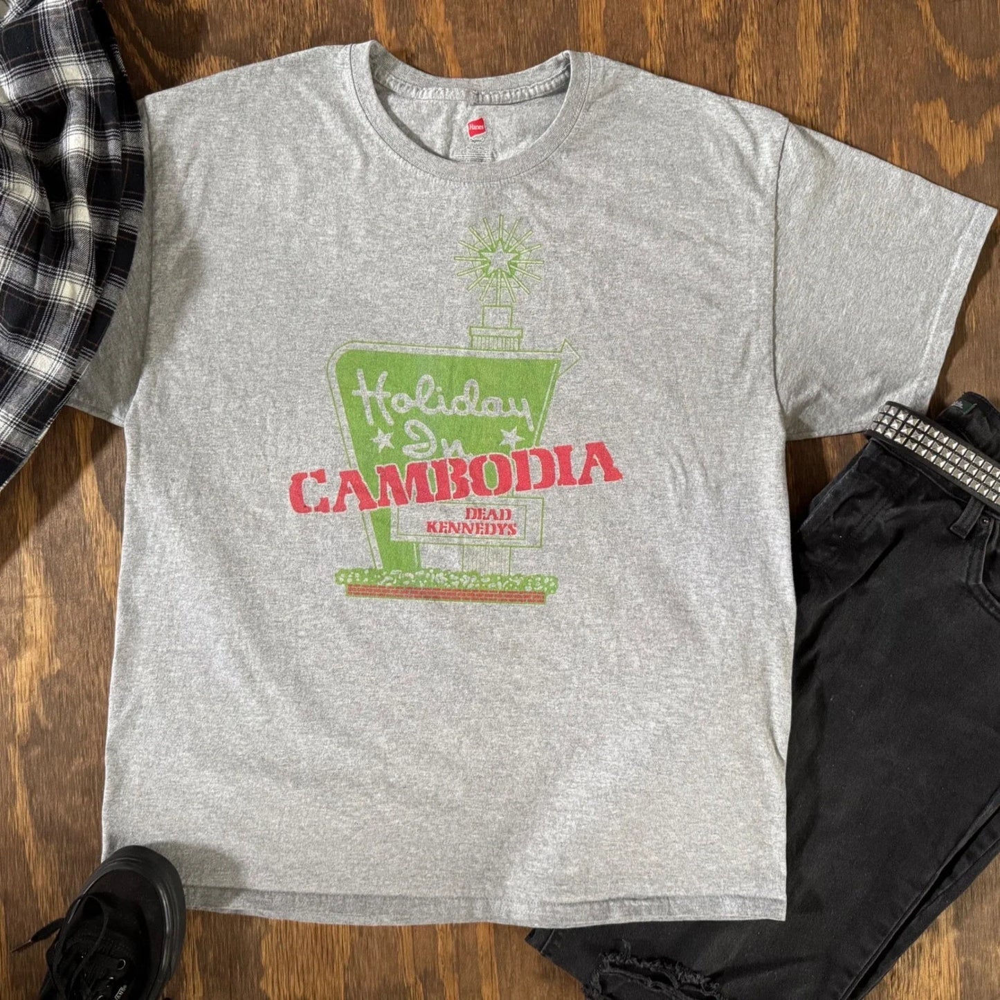 Dead Kennedys Holiday in Cambodia Tee XL Gray Hanes Tagless Punk Band Shirt Unisex T-shirt, Sweatshirt, Hoodie, Long Sleeve Tee - T-Shirt, Sweatshirt, Hoodie